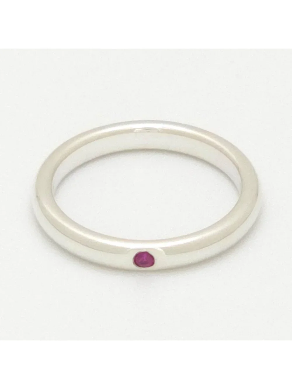 Tiffany & Co Stacking Band Ring Ruby Sterling Silver Elsa Peretti